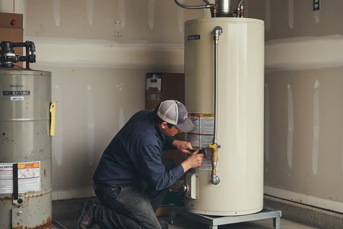 Water heater and shutoff valve replacement in Palmyra