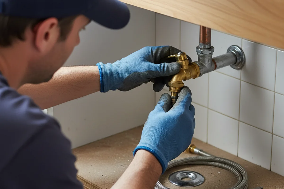 Shutoff valve and fitting work during Emergency Plumbing in Palmyra